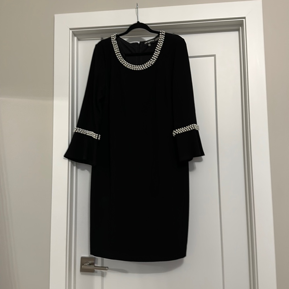 Karl Lagerfeld long sleeve sheath dress with pearl detail